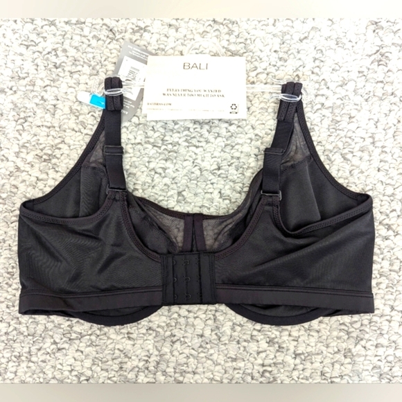 NWT Bali Women's (38DDD) Black Lace Minimizer Convertible Bra With Underwire - Picture 8 of 16